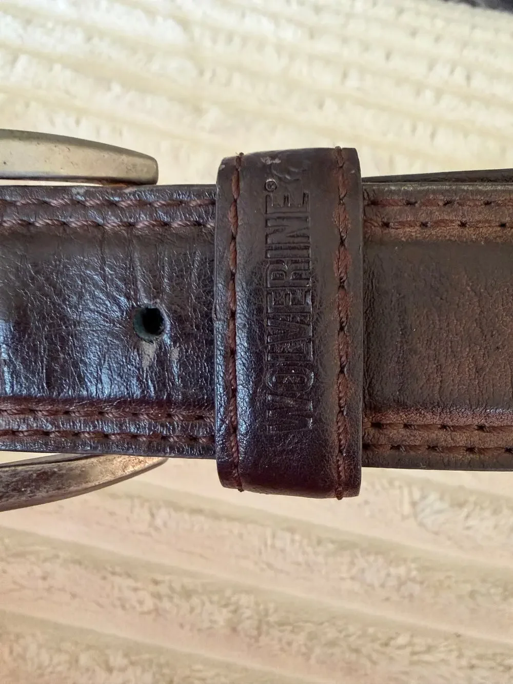 Wolverine Men's Brown Leather Belt Size 32 (30